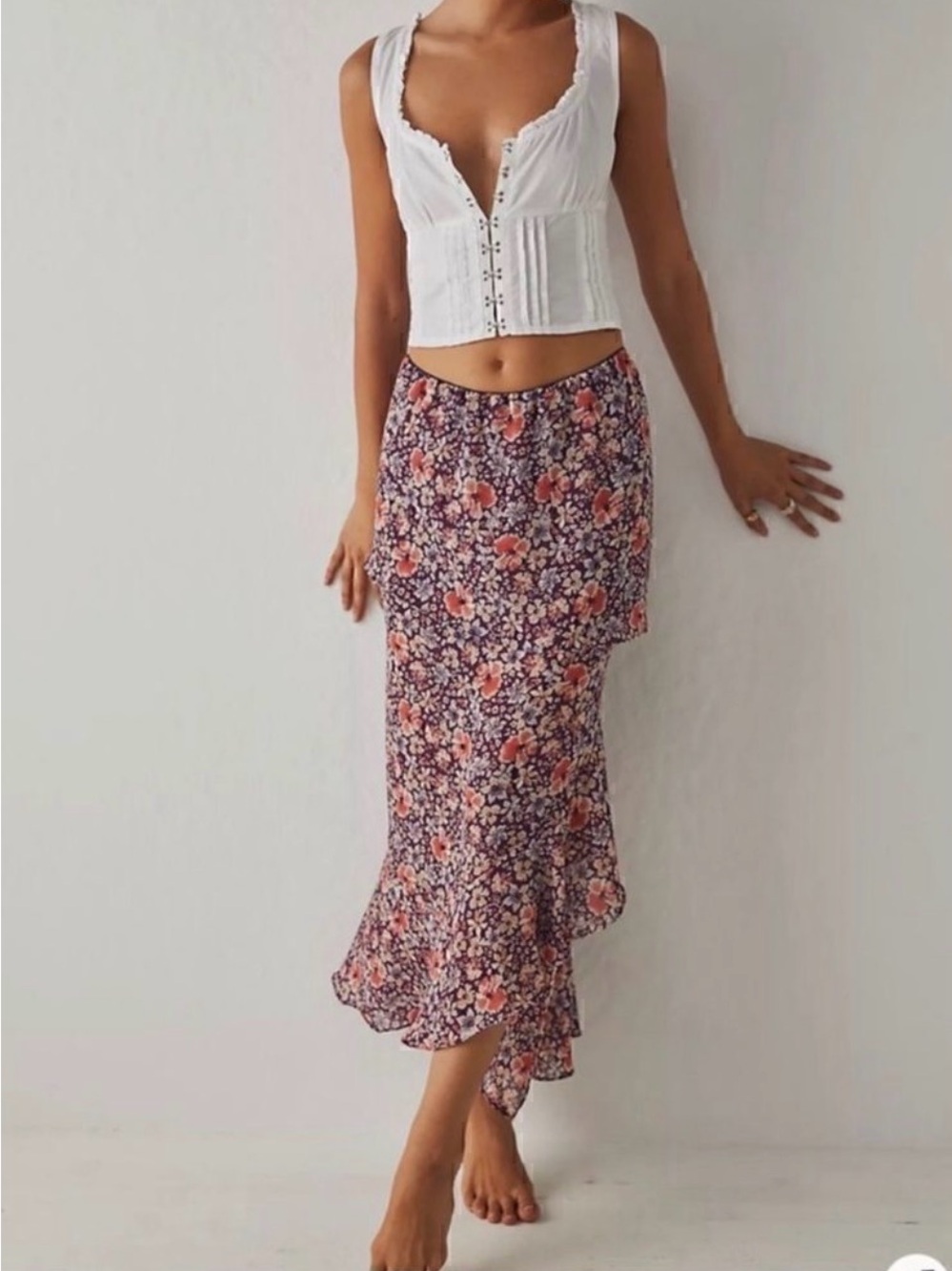 NWOT Free People Romance Me Maxi Skirt